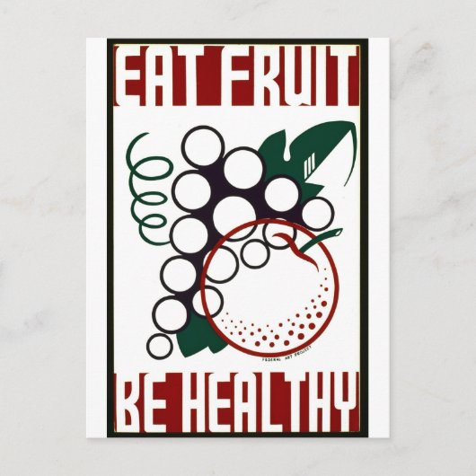 Eet Fruit - Gezond ben - het Poster van WPA - Briefkaart (Voorkant)