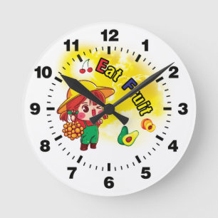 Eet fruit van de klok