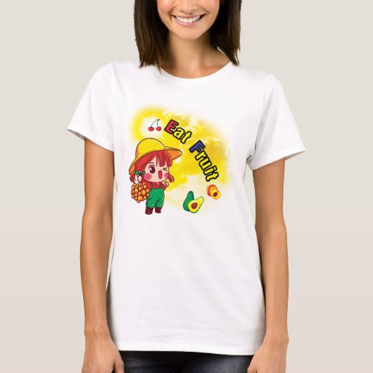 Eet Fruit Vrouwen Shirt (Voorkant)