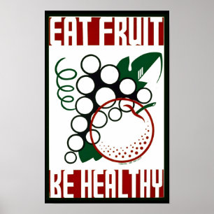 Eet fruit - wees gezond - WPA Poster - Promotie