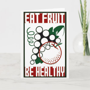 Eet fruit - wees gezond - WPA Poster - Promotie Bedankkaart