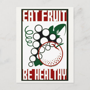 Eet fruit - wees gezond - WPA Poster - Promotie Briefkaart