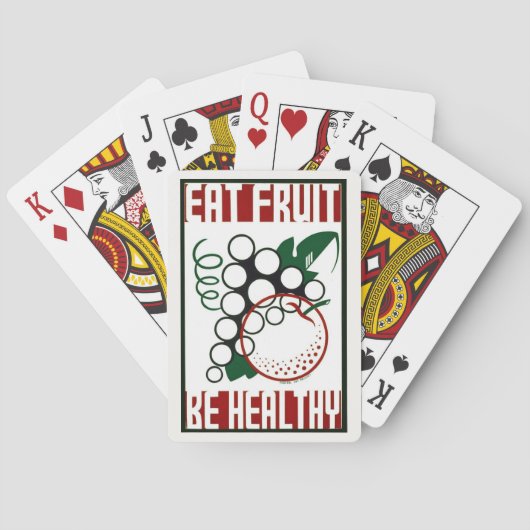 Eet fruit - wees gezond - WPA Poster - Promotie Pokerkaarten (Achterkant)