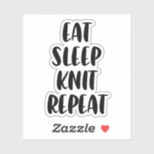 Eet gebreide slaap herhalen sticker (Vel)