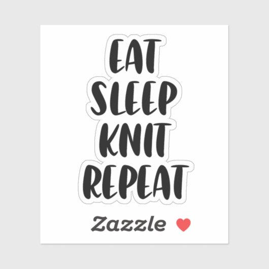 Eet gebreide slaap herhalen sticker (Vel)
