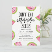Eet geen Baby shower van Watermeloen Kaart (Staand voorkant)