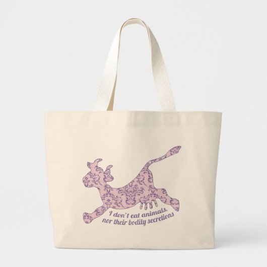 Eet geen dieren grote tote bag (Voorkant)