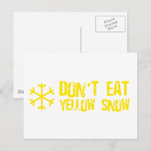 Eet geen gele sneeuw - grappig, humor, Humor Briefkaart (Voorkant / Achterkant)