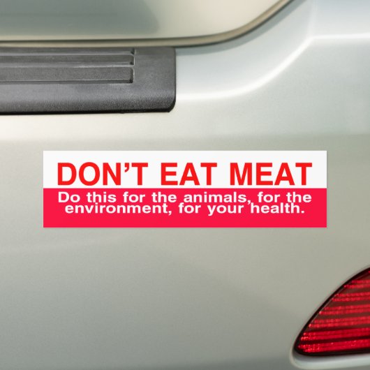 Eet geen vlees bumpersticker (Op auto)