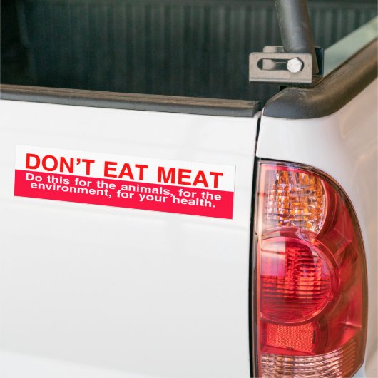 Eet geen vlees bumpersticker (Op Truck)