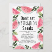Eet geen Watermeloen Seeds Virtual Baby shower Kaart (Voorkant)