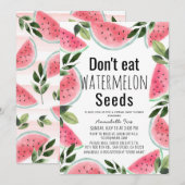 Eet geen Watermeloen Seeds Virtual Baby shower Kaart (Voorkant / Achterkant)