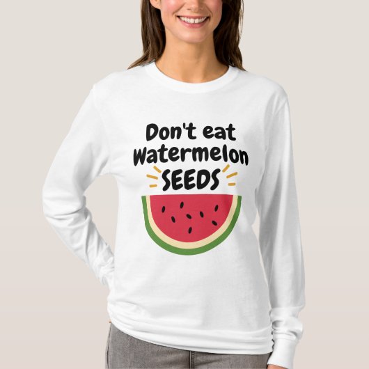 Eet geen Watermeloen Shirt, Prenancy kondigt aan T-shirt (Voorkant)