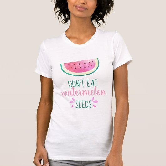 Eet geen watermeloen zaaigoed schimmelkraam t-shirt (Voorkant)