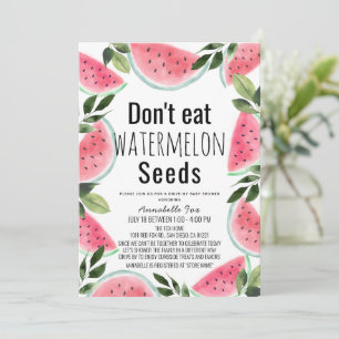 Eet geen Watermelon Seeds Drive-by Baby shower Kaart