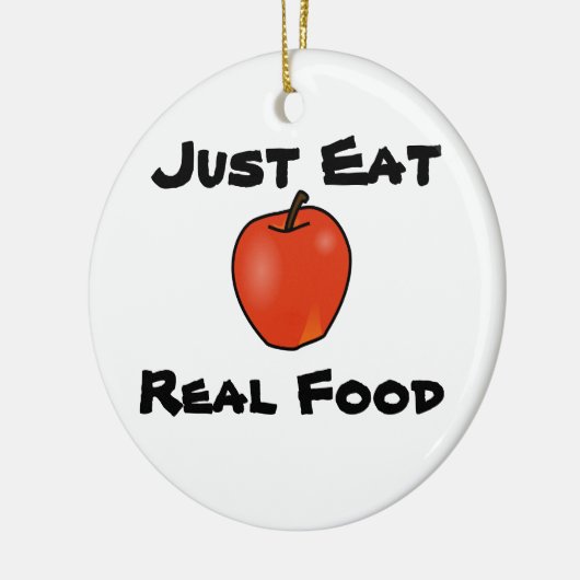 Eet gewoon echt voedsel keramisch ornament (Links)