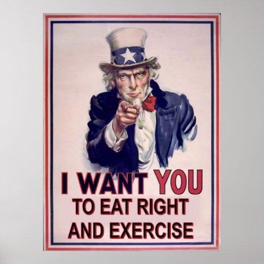 Eet Gezond En Beweeg Poster (Voorkant)