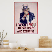 Eet Gezond En Beweeg Poster (Keuken)