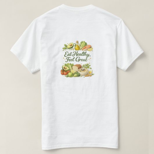 Eet Gezond Voel Je Geweldig Gezonde Heren Basic T- T-shirt (Design achterkant)