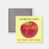Eet gezonde appel fruit voedsel dieet herinnering magneet (Voorkant / Achterkant)