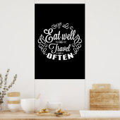 Eet goed Reis vaak Poster (Keuken)