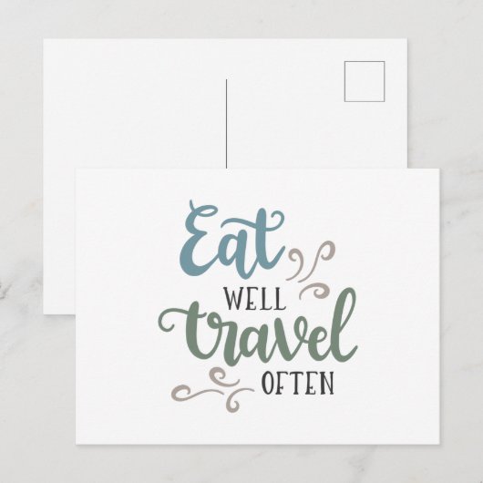 Eet goed reizen vaak briefkaart (Voorkant / Achterkant)
