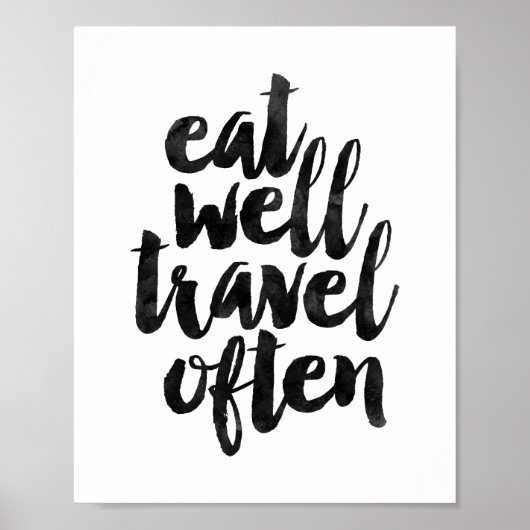 Eet goed reizen vaak poster (Voorkant)