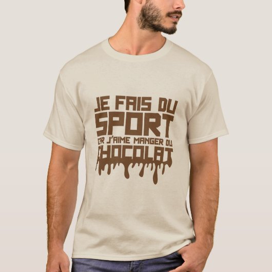 eet graag chocolade citsport humor t-shirt (Voorkant)