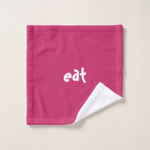 "eet" Grappig Leuk Eigenzinnig Schattige Roze Washandje