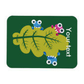 Eet groen lef voor aangepaste tekst Cute Bugs Eat  Magneet (Horizontaal)
