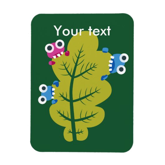 Eet groen lef voor aangepaste tekst Cute Bugs Eat  Magneet (Verticaal)
