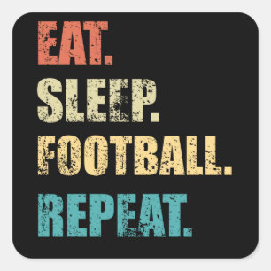 Eet het football uit de slaap. vierkante sticker