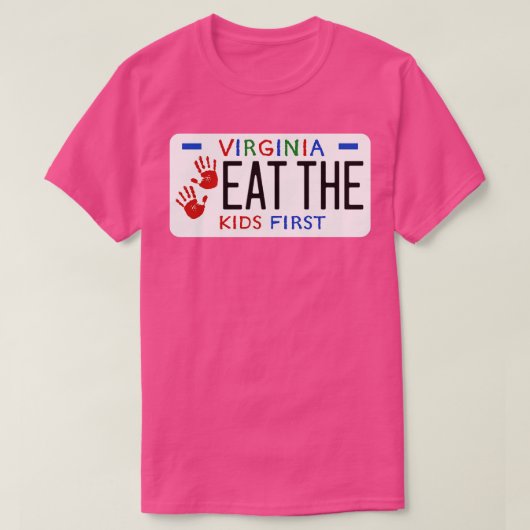 Eet het Kinder eerst T-shirt (Design voorkant)