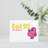 Eet het met Mr Greedy Briefkaart (Staand voorkant)