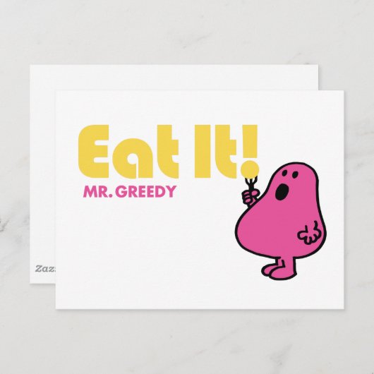 Eet het met Mr Greedy Briefkaart (Voorkant / Achterkant)