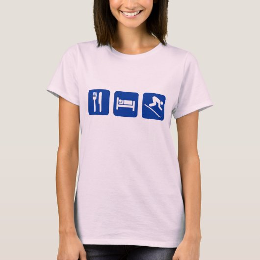 Eet, het Ski?en van de Slaap T-shirt (Voorkant)