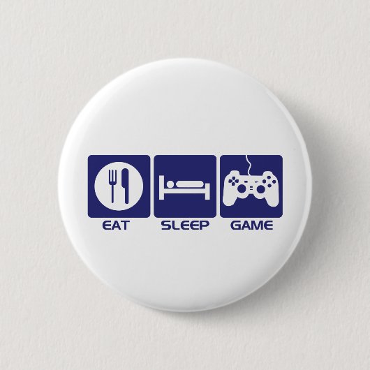 Eet het Spel van de Slaap Ronde Button 5,7 Cm (Voorkant)