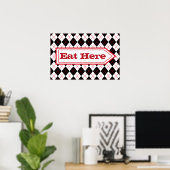 Eet hier diner bord poster (Thuiskantoor)