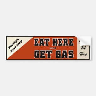 Eet hier en haal gas bumpersticker
