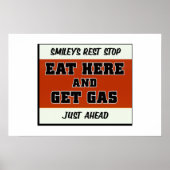 Eet hier en haal gas poster (Voorkant)