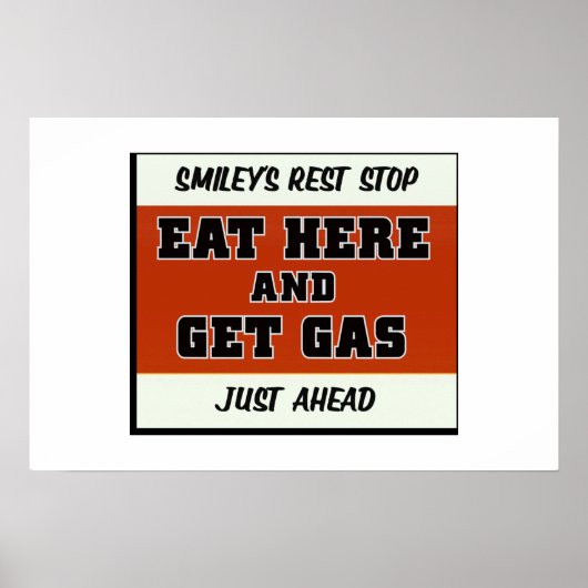 Eet hier en haal gas poster (Voorkant)