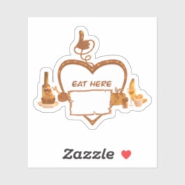 Eet hier restaurant sticker zaken lekker