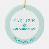 Eet, hou en eet meer keramisch ornament (Voorkant)