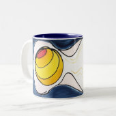 Eet ik een peach? tweekleurige koffiemok (Voorkant links)