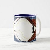 Eet ik een peach? tweekleurige koffiemok (Voorkant rechts)