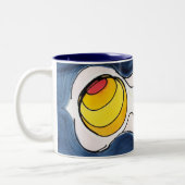 Eet ik een peach? tweekleurige koffiemok (Links)