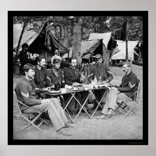 Eet in het Camp Mess bij Bealeton, VA 1863 Poster (Voorkant)