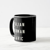 Eet Italiaans Rijd Duits Trouw Slavisch Grappige M Mok (Voorkant links)