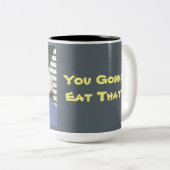 Eet je dat? tweekleurige koffiemok (Voorkant rechts)