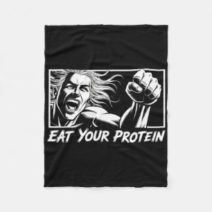 Eet Je Eiwit Anime Gym Manga Bodybuilding Fitn Fleece Deken